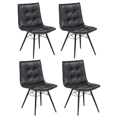 Charcoal and Gunmetal Tufted Back Dining Chairs (Set of 4)