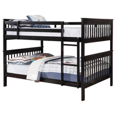 Severington Black Wood Full Over Full Headboard Bunk Bed