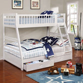 Newhall White 2-drawers Twin Over Full Bunk Bed