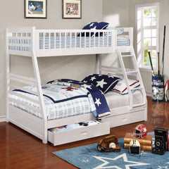 Newhall White 2-drawers Twin Over Full Bunk Bed