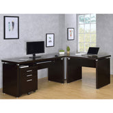 Ulloa Cappuccino L-Shape Desk with Mobile File Cabinet
