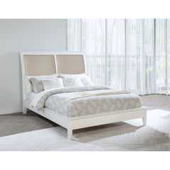 Talia White Upholstered Queen Bed