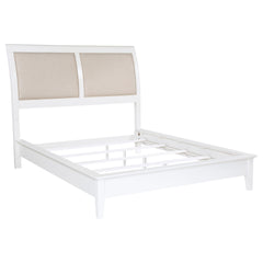 Talia White Upholstered Queen Bed