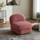 Swivel Accent Chair, 360-degree Metal Base with Velvet Fabric Upholstery, Comfy Pumpkin-Shaped Swivel Chair for Living Room, Bedroom, or Office