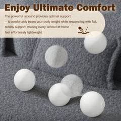 Modern Floor Sofa with 2 Pillows,Convertible Teddy Fabric Foam-Filled Sleeper Sofa Bed,15" Twin Size Folding Mattress for Living Room,Guest Bed,Playroom,no assembly required,Dark Grey