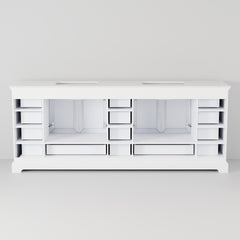 White Double Bath Vanity 84 in. W x 22 in. D, and 34 in. Mirrors