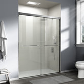 56-60 in. W x 72 in. H Double Sliding Shower Door, Semi-frameless Bathroom Sliding Door with 1/4" (6mm) Tempered Glass for Walk-in Shower, Brushed Nickel CM-24D03-60BNX