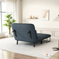 39″ Convertible Chair Bed, Tri-Fold Sofa Bed with Adjustable Backrest & Pillow, Leisure Chaise Lounge Couch with Sturdy Iron Frame for Home & Office, Comfortable Sleeper Chair