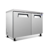 Orikool 60 IN Commercial Refrigerators, Undercounter Refrigerators 18.5 Cu.Ft with Smooth Casters, 2 Doors, ETL Listed for Restaurants, Cafes, Bars And Pizzerias