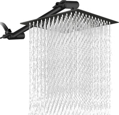 10" Square Rainfall & High Pressure Stainless Steel Bath Shower head Matte Black