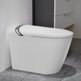 Elongated Smart Toilet with Bidet Built In,Tankless Design For Bathroom, Auto Open/Close Seat, Foot Kick, LED Display,Night Light, Warm Water & Dryer,White