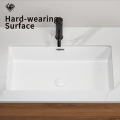 White Undermount Kitchen Sink 28 Inch Fireclay Drop-in Deep & Modern Farm Sink Large Single Bowl Topmount Accessory Kit Included