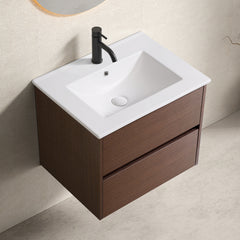 24" Bathroom sink with cabinet, Bathroom Vanity&Sink,24inchWall-Mounted Floating Plywood Storage Cabinet(whitout faucet,darin)