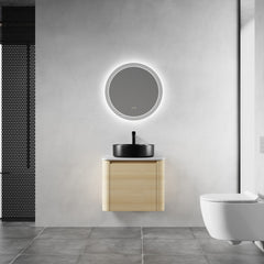 24'' Wall-Mounted Bathroom Vanity With Ceramic Art Sink & 1-Soft-Close Door, KD-Packing, Plywood