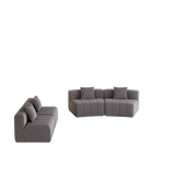 Chenille curved sectional sofa with 4 pillows,Curved Symmetrical Modular Sofa Sectional ,Two curved seats and two single seats,Two curved seats and two single seats