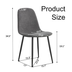 Comfortable Linen-Cotton Dining Chair Set - Six Pieces in Dark Gray.Integrated Seat and Backrest,Linen-Cotton Material,Modern Home Matching.W1151124300