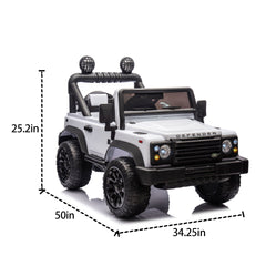 Licensed Land Rover Defender Volta 5008 24V Kids Ride On Car W/Parents Control,2wd,Four-wheel suspension,Bluetooth,MP3,Music,Adjustable volume,Power display,LED Lights,Speeds 1.86-3.11MPH for Kids 3-7