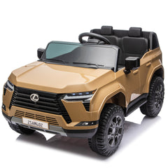 Lexus GX550 24V 2-Seater Kids Ride On Car W/ PC 2.4G, High Chassis and Anti-Slip Grip wheels, Four-wheel Suspension, LED light, Bluetooth&MP3 Music, Speed up to 3.73 MPH for Kids Aged 3-8