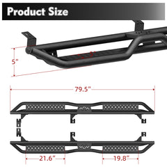 Running Boards For 05-23 Toyota Tacoma Double / Crew Cab Drop Side Steps Bar