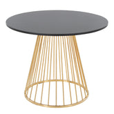 Canary Cosmo Contemporary Dining Table in Gold Metal and Black MDF by LumiSource
