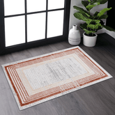 MARFI Collection 2X3 Brown / Ivory / Bordered Doormat Rug