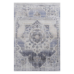 PAYAS Collection 5X7 Cream / Blue / Medallion Area Rug