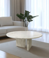White natural marble coffee table, small table,living room table, natural stone,Ø27.6 h12.6 Inch/Ø70 h32 cm, genuine marble, real marble