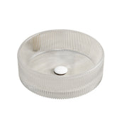 SONNY 14'' Bathroom Round Crystal Glass Sink without Faucet, Transparent