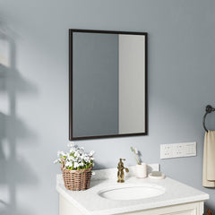 Elevate Your Bathroom Aesthetic with This 24-inch Aluminum Black Mirror!
