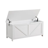 Storage Chest,Storage Bench,Retro Toy Box Organizer ,Entryway Storage Bench with 2 Hinges,Easy Assembly,White