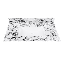 37"x22" Bathroom Vanity Top, with Undermount Ceramic Sink and Backsplash, artificial marble Bathroom Vanity Top with 1 Pre-Drilled Hole, New Carrara white and black( only Bathroom Vanity Top )