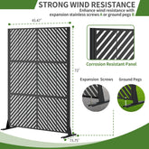 Metal Privacy Screen for Outdoor Freestanding, 72" H x 46" W Decorative Metal Fence Panels with Stable Base, Portable Divider Screens for Patio, Deck, Balcony, Backyard, Garden