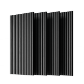 Wood Panels for Wall Slat Wall Panels, 4PC Wood Slat Acoustic Panels for Wall and Ceiling - 3D Fluted Sound Absorbing Panel with Three Sides Fully Wrapped on Wood Finish -45.27''X23.62''(GRAY)