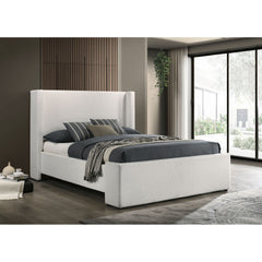 Froberg White Upholstered Wingback Queen Bed