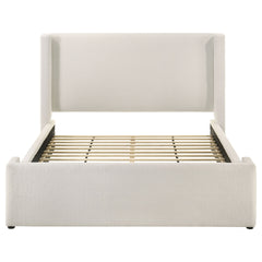 Froberg White Upholstered Wingback Queen Bed