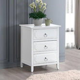 Daniel G0090-N 3 Drawer Nightstand White