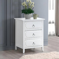 Daniel G0090-N 3 Drawer Nightstand White