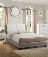 Modern Style 1pc Eastern King Size Bed Set Plastic Legs Two Tone Upholstered Headboard Bedroom Furniture