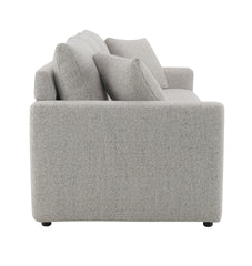 Connie Beige Boucle Sleeper Sectional Sofa w/ 2 Toss Pillows