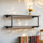 Brantley Antique Oak & Sandy Gray Finish Wall Rack
