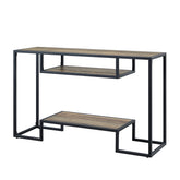 Idella Rustic Oak & Black Finish Sofa Table