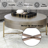 Weyton Light Brown & Champagne Finish Coffee Table