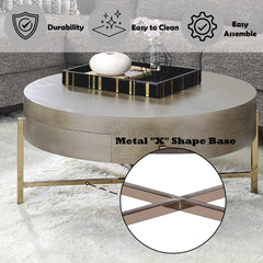 Weyton Light Brown & Champagne Finish Coffee Table