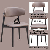 Lanae Natural & Black Finish 5 Pcs Dining Room Set