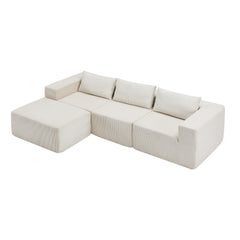 107" Compressed Sectional Sofas (Beige)