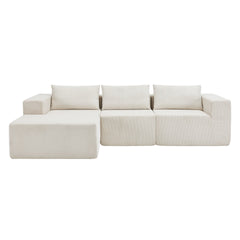 107" Compressed Sectional Sofas (Beige)