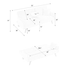 Minimalist style, straight-line corduroy sofa suitable for sitting and lying in the living room and bedroom