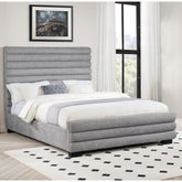 Grey Upholstered Queen Bed