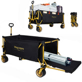 67-1/2in Extra long large Heavy Duty Utility Beach Wagons with Opened Tailgate and All-Terrain Wheels, 480lbs Capacity, Patented Ultra-Stable Frame, No Assembly Needed, Black