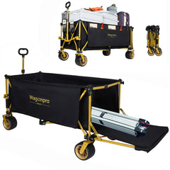 67-1/2in Extra long large Heavy Duty Utility Beach Wagons with Opened Tailgate and All-Terrain Wheels, 480lbs Capacity, Patented Ultra-Stable Frame, No Assembly Needed, Black